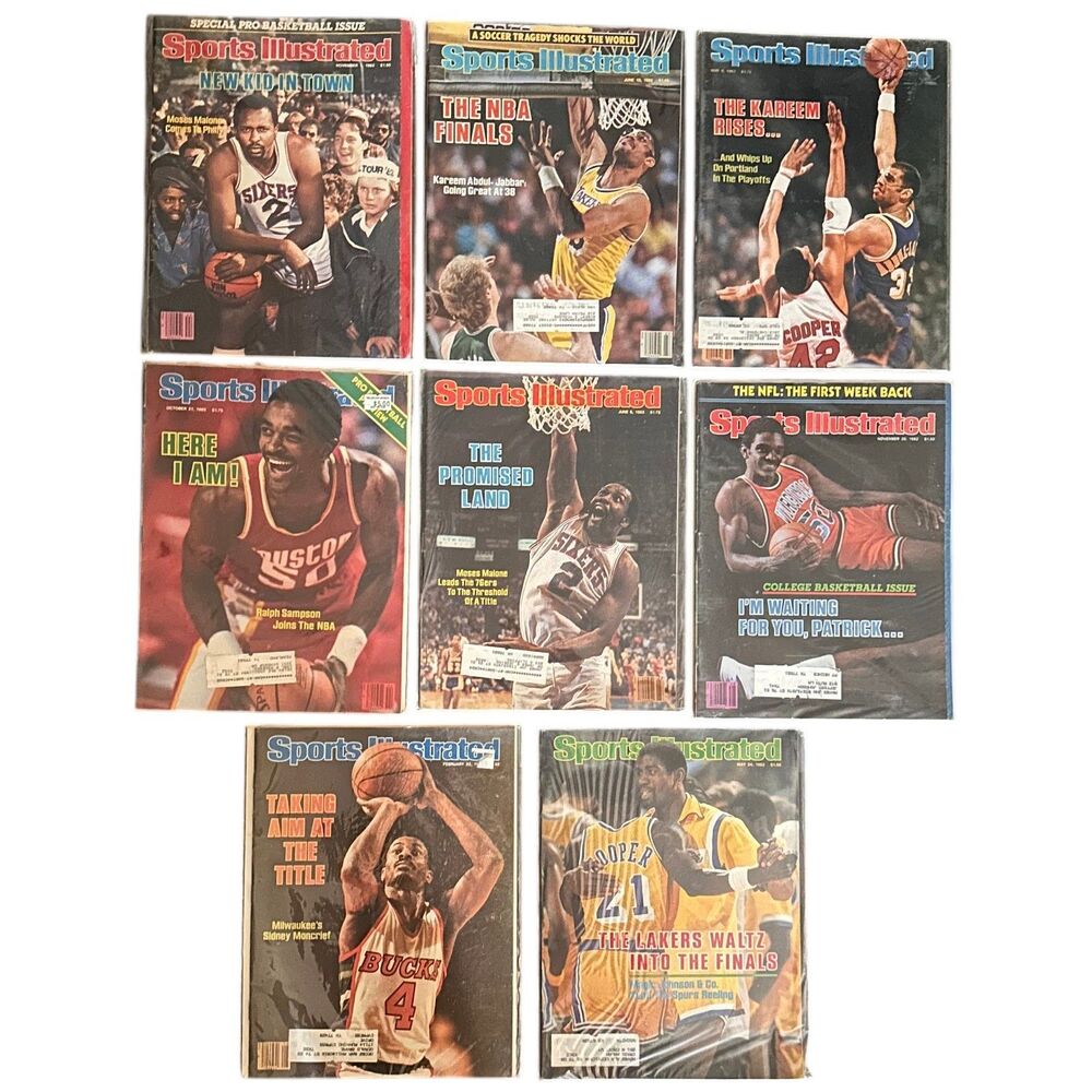 Vintage Sports Illustrated Basketball Magazine Lot of 8 NBA 1982-1985